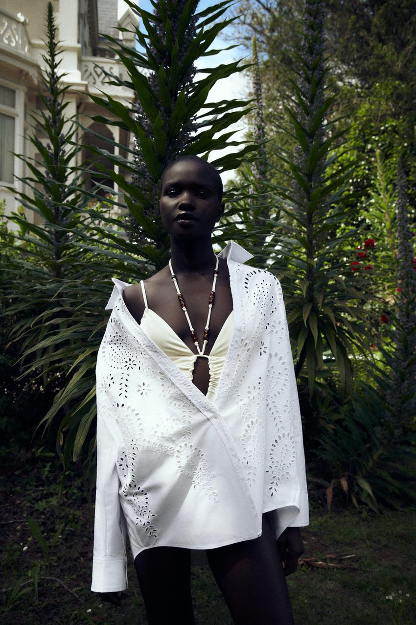 Cutwork embroidery top zara Clearance