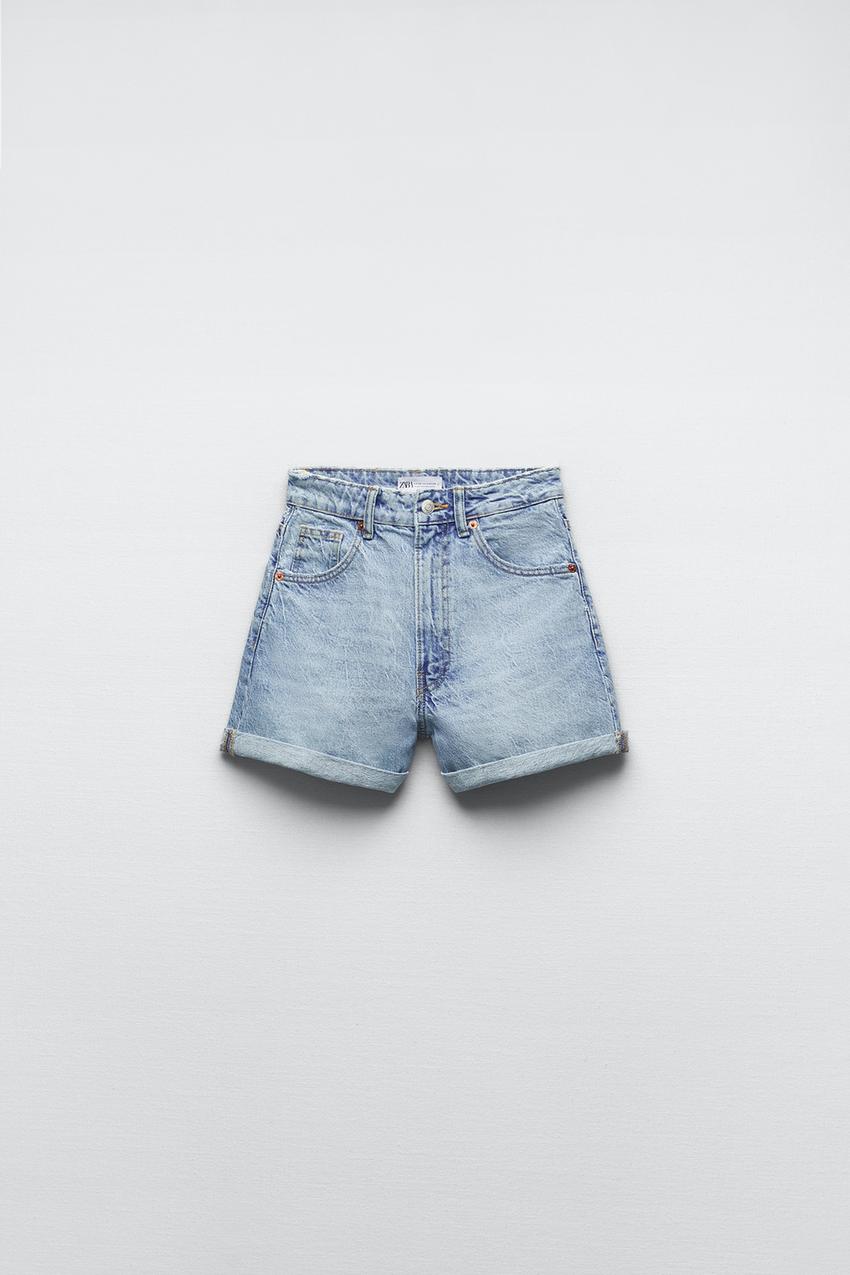 Zara green denim shorts Clearance
