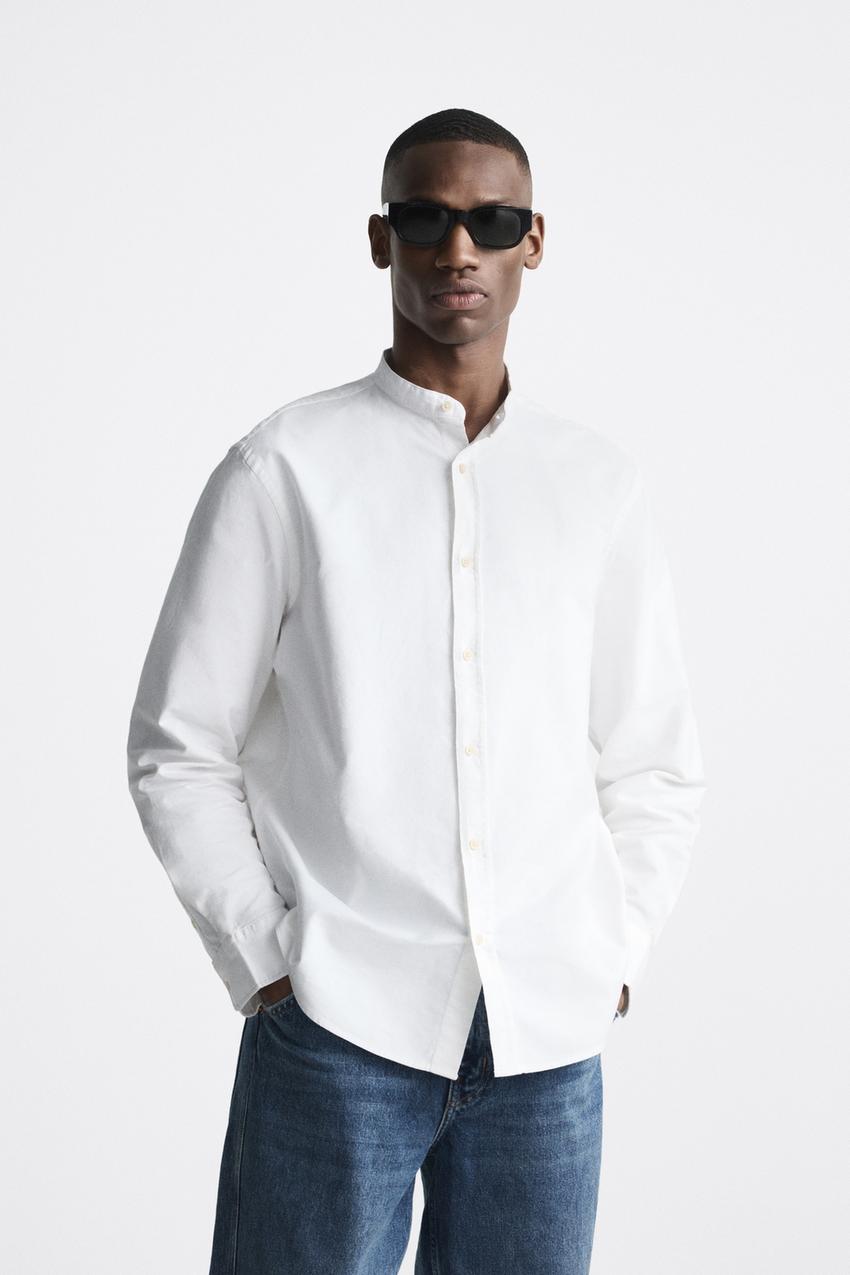 OXFORD SHIRT WITH A TAB COLLAR - White | ZARA United Kingdom