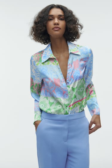Image 0 of PATCHWORK PRINTED SHIRT from Zara