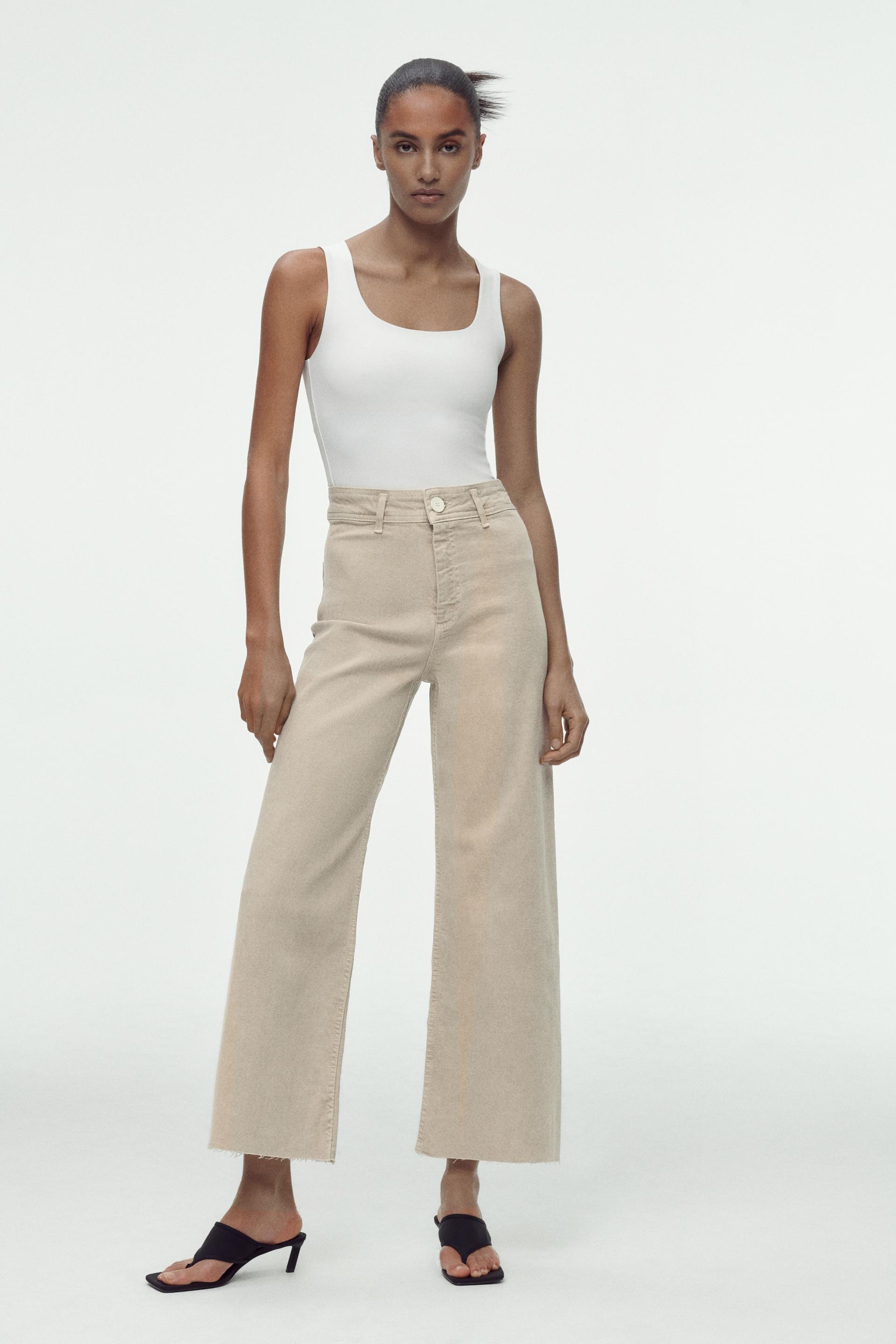 JEANS ZW THE MARINE STRAIGHT CẠP CAO - Màu xám đá | ZARA Vietnam