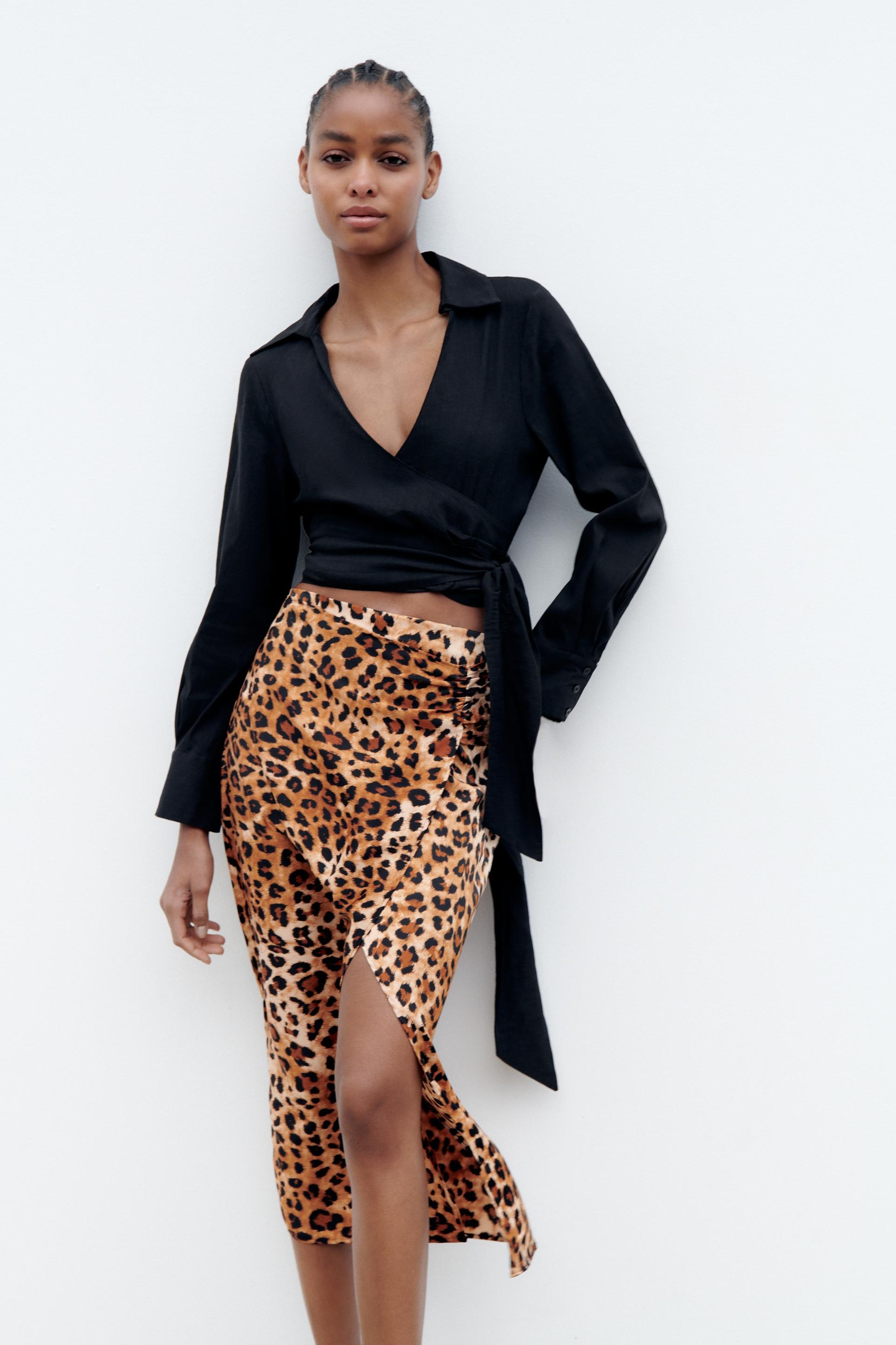 Long leopard skirt zara Clearance
