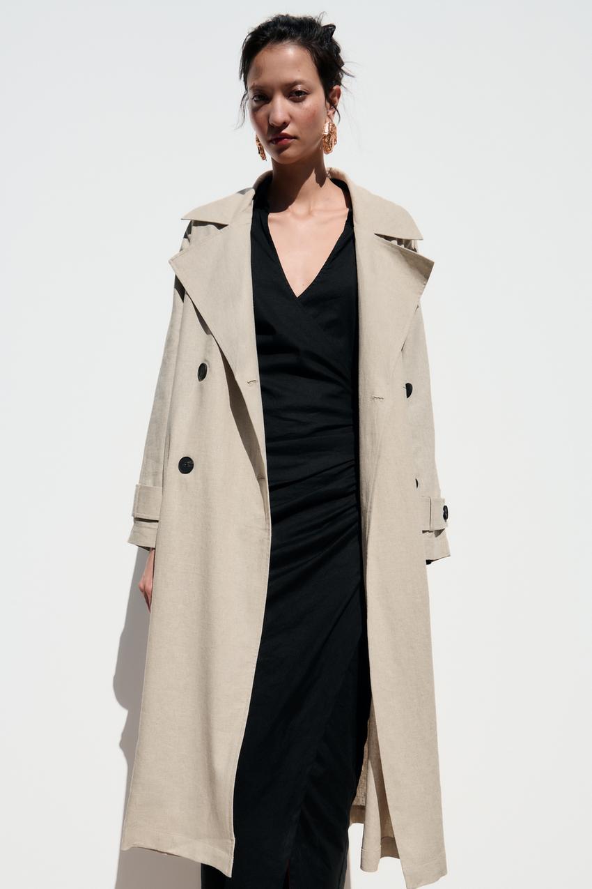 Linen trench coat zara Outlet