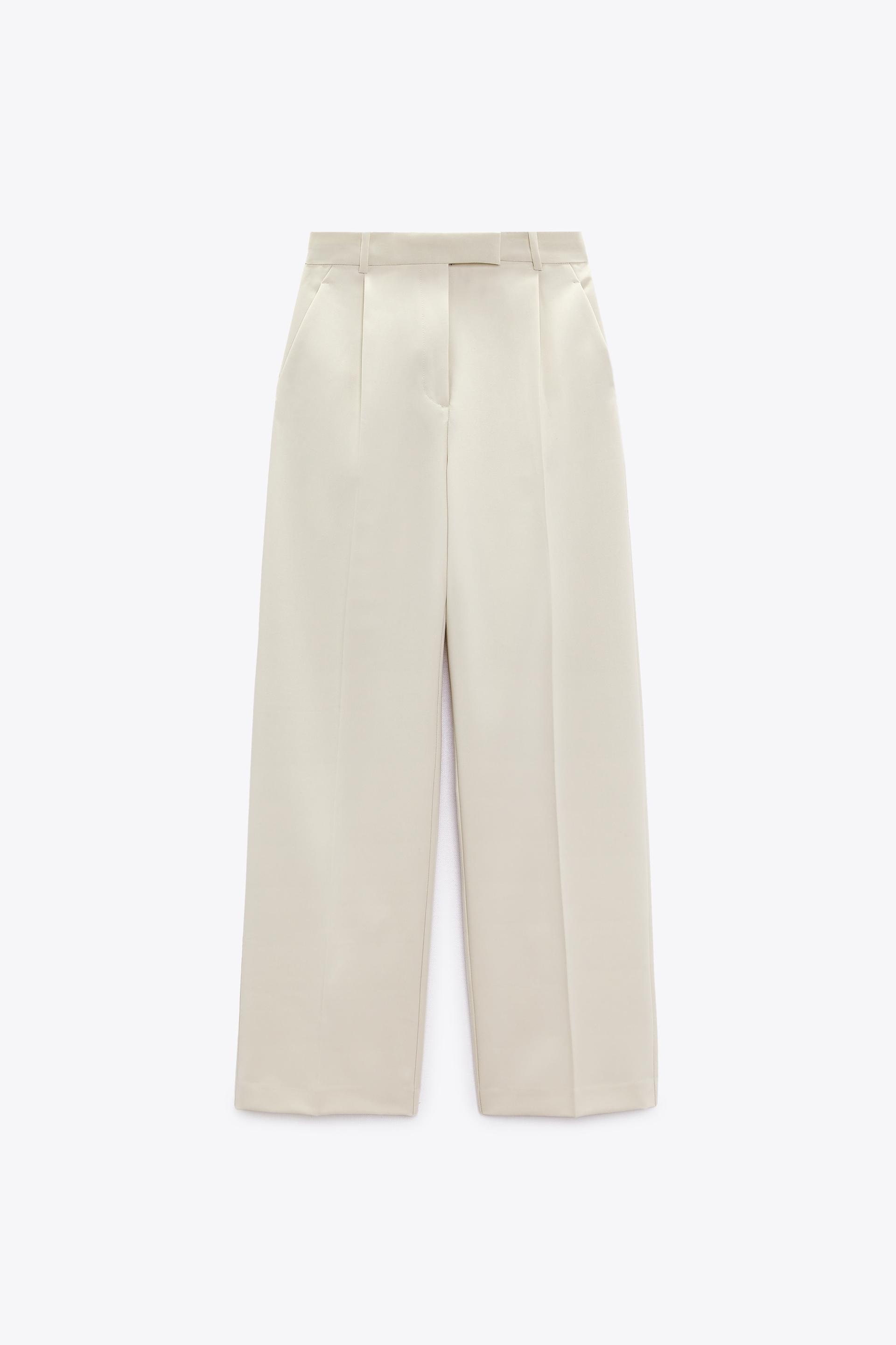 Zara wide leg trousers with darts Clearance