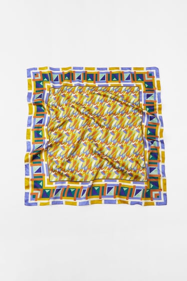 Image 0 of SATIN EFFECT PRINTED SCARF from Zara