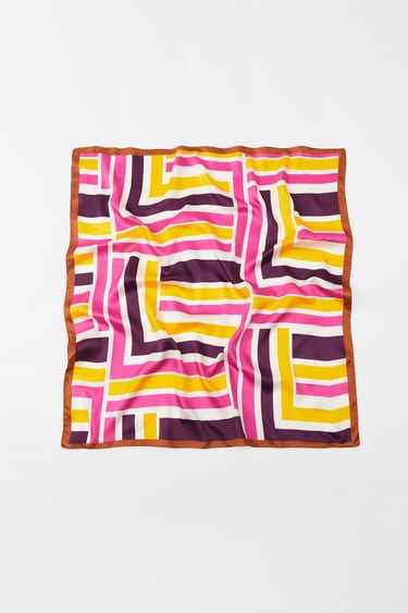 Image 0 of SATIN EFFECT PRINTED SCARF from Zara