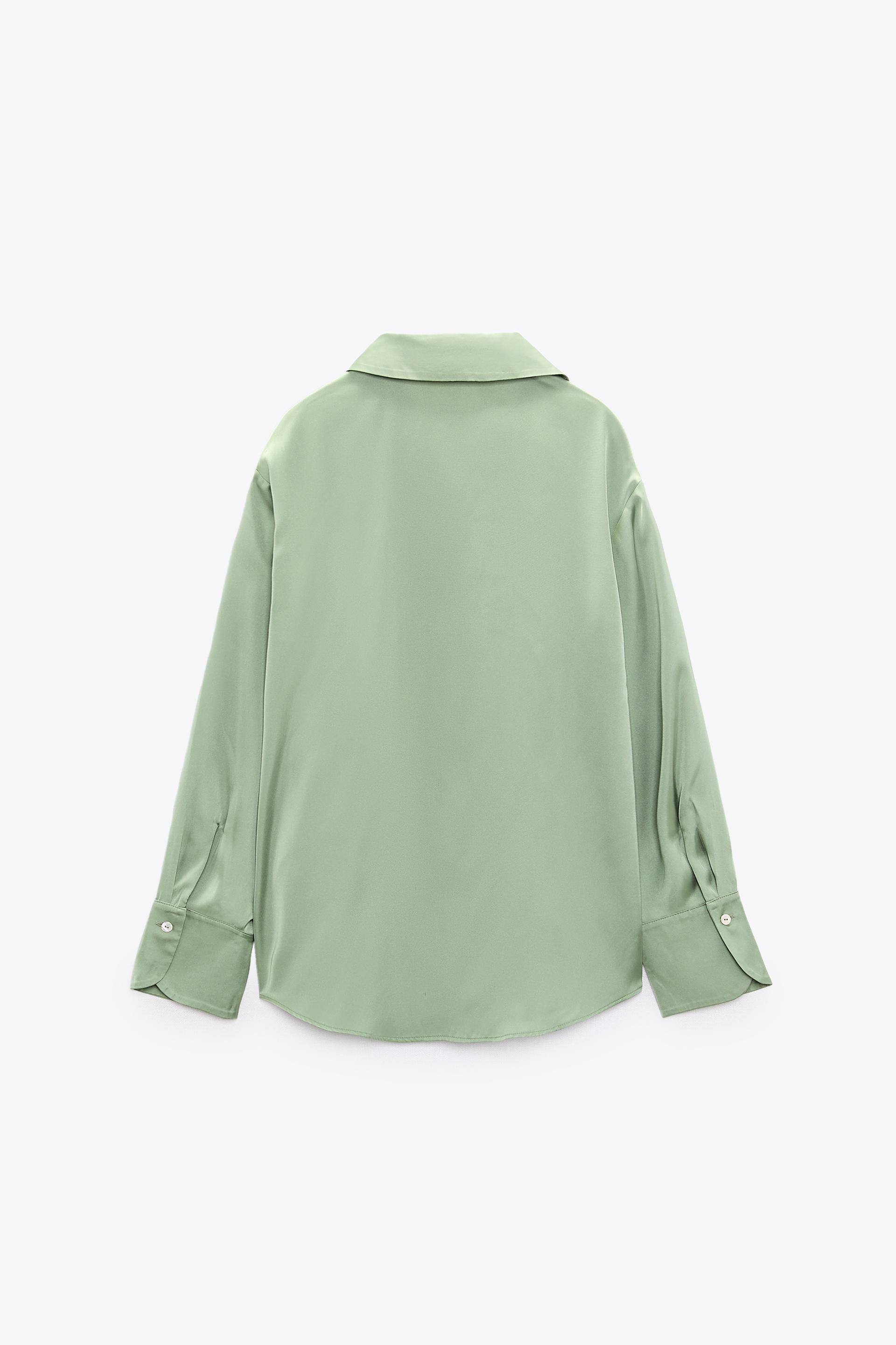 Zara satin green shirt Clearance