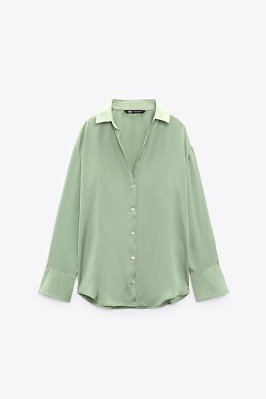 Green zara blouse Clearance