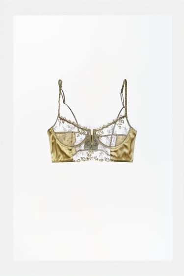 Image 0 of FRENCH LACE SILK CORSET from Zara