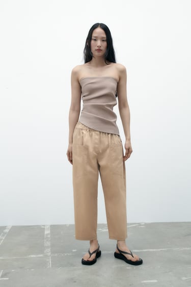 Image 0 of POPLIN TROUSERS WITH POCKETS from Zara