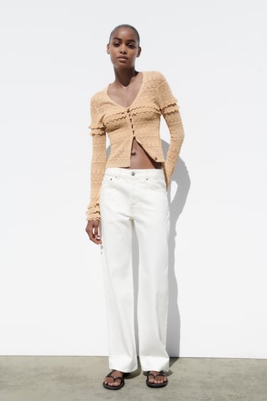Image 0 of POINTELLE KNIT CARDIGAN from Zara