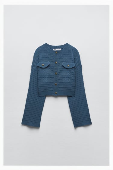 Image 0 of CROPPED KNIT CARDIGAN from Zara