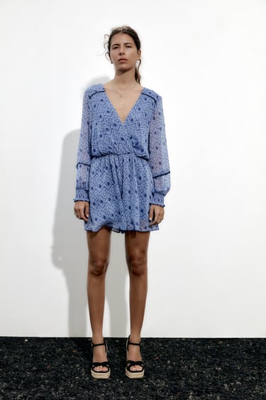 Image 0 of SHORT JUMPSUIT WITH PRINT from Zara