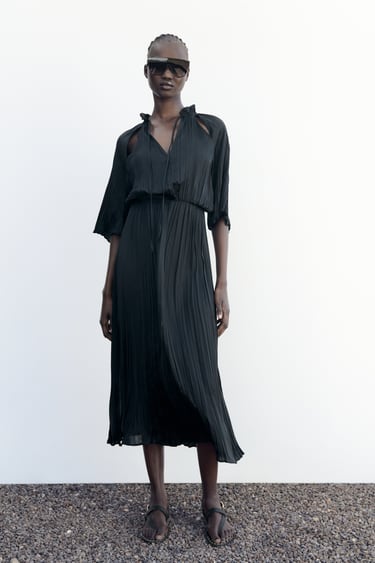 Image 0 of SATIN DRESS WITH CUT-OUT DETAIL from Zara