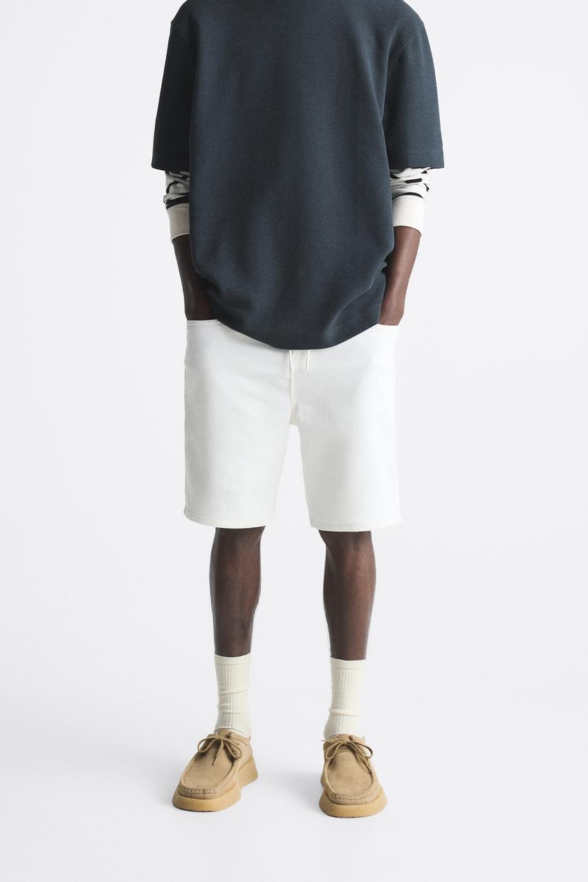 Zara mens white shorts Clearance