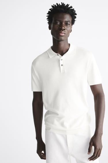 Image 0 of VISCOSE BLEND KNIT POLO SHIRT from Zara