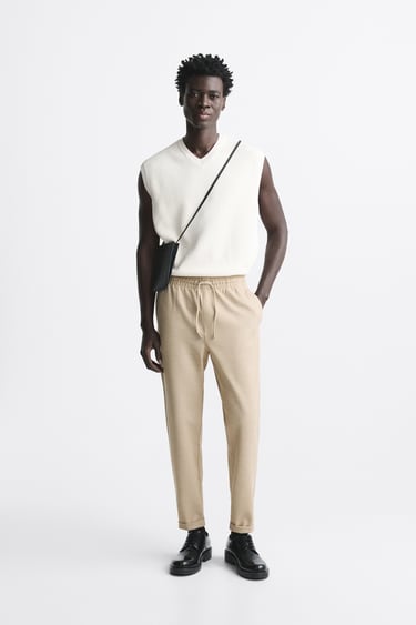 Image 0 of EASY CARE JOGGER WAIST TROUSERS from Zara