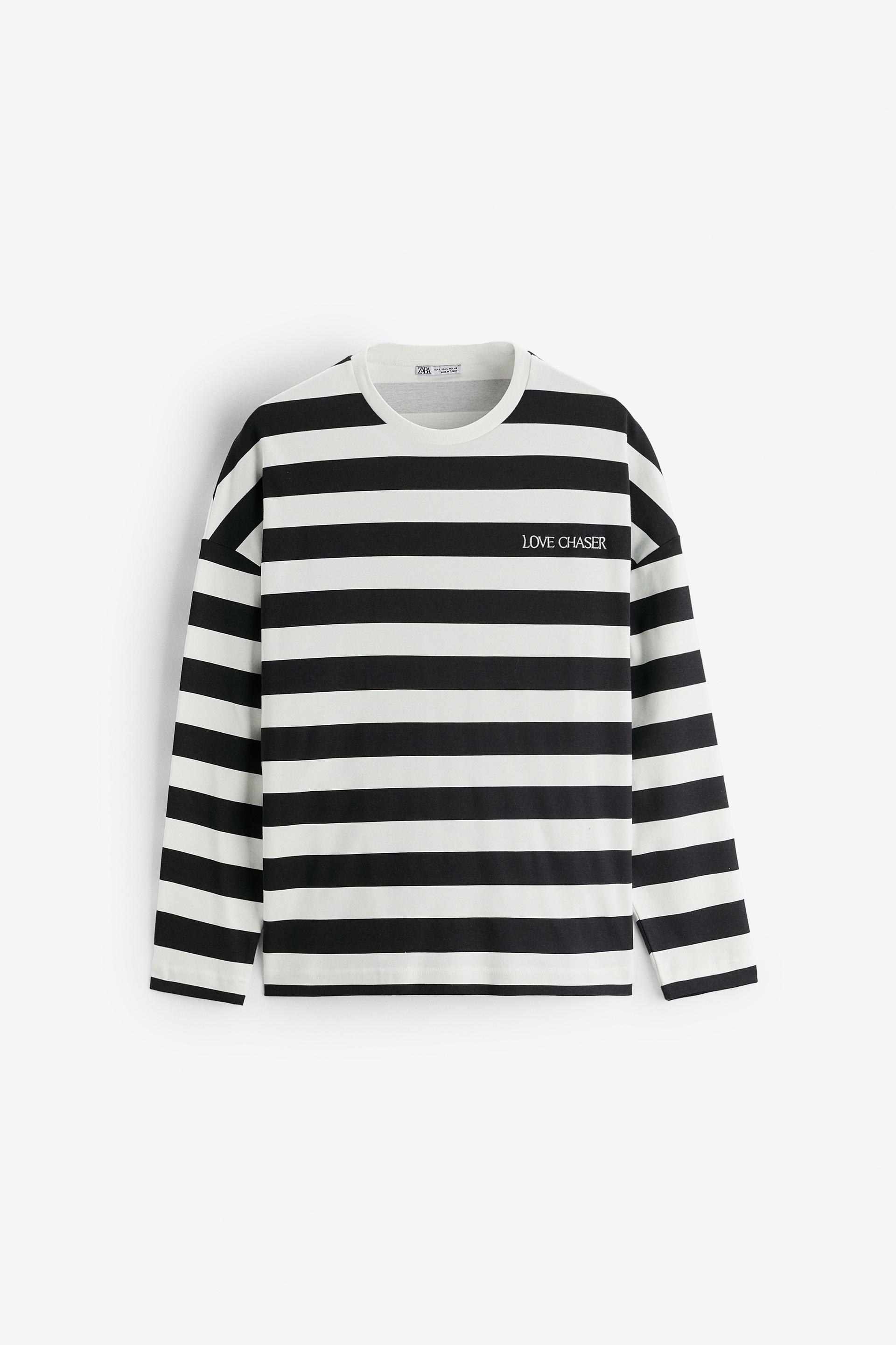 grey and black striped long sleeve