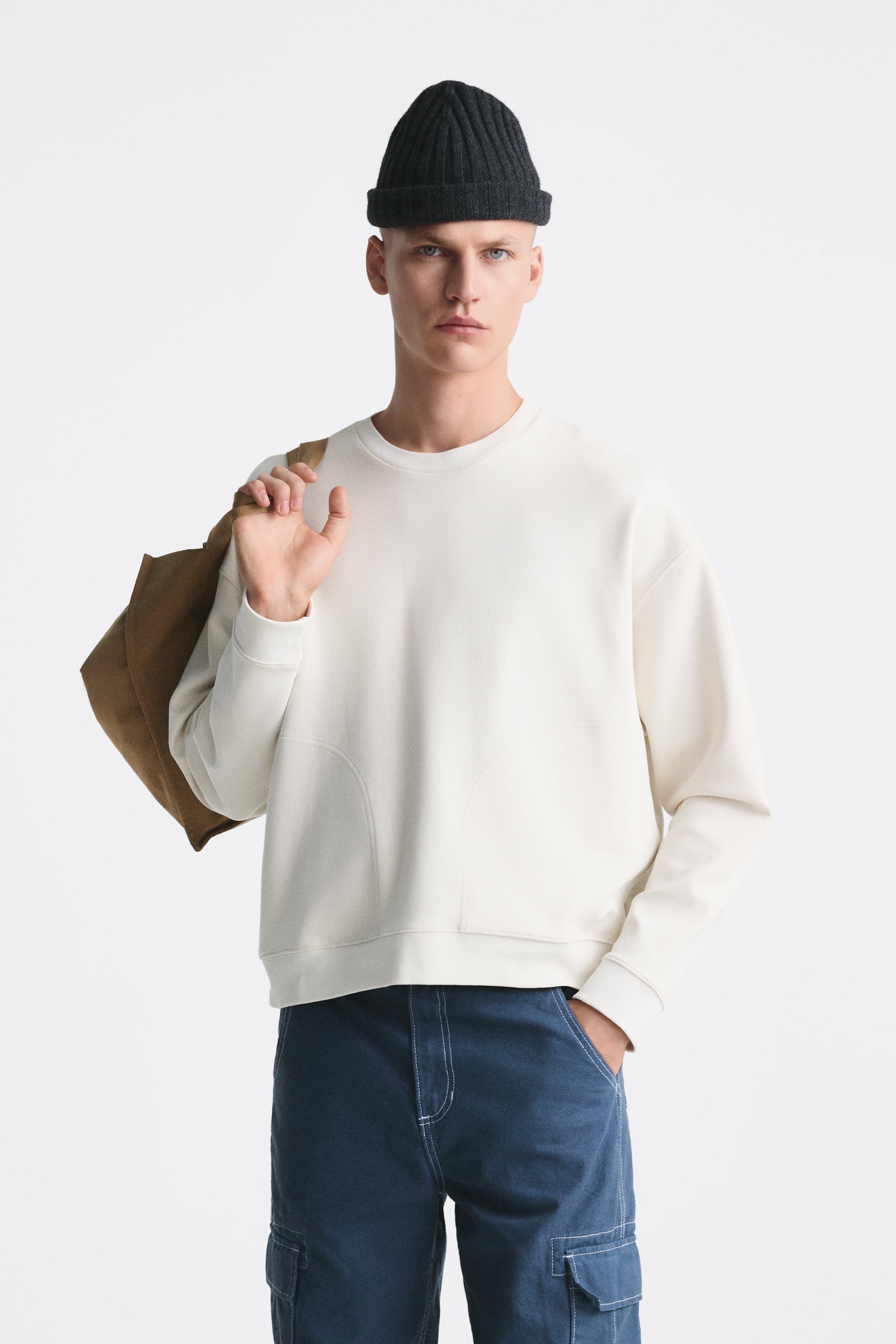 CROPPED SWEATSHIRT WITH POCKETS