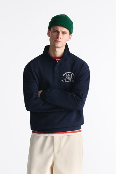 Image 0 of POLO SWEATSHIRT WITH CONTRAST PRINT from Zara