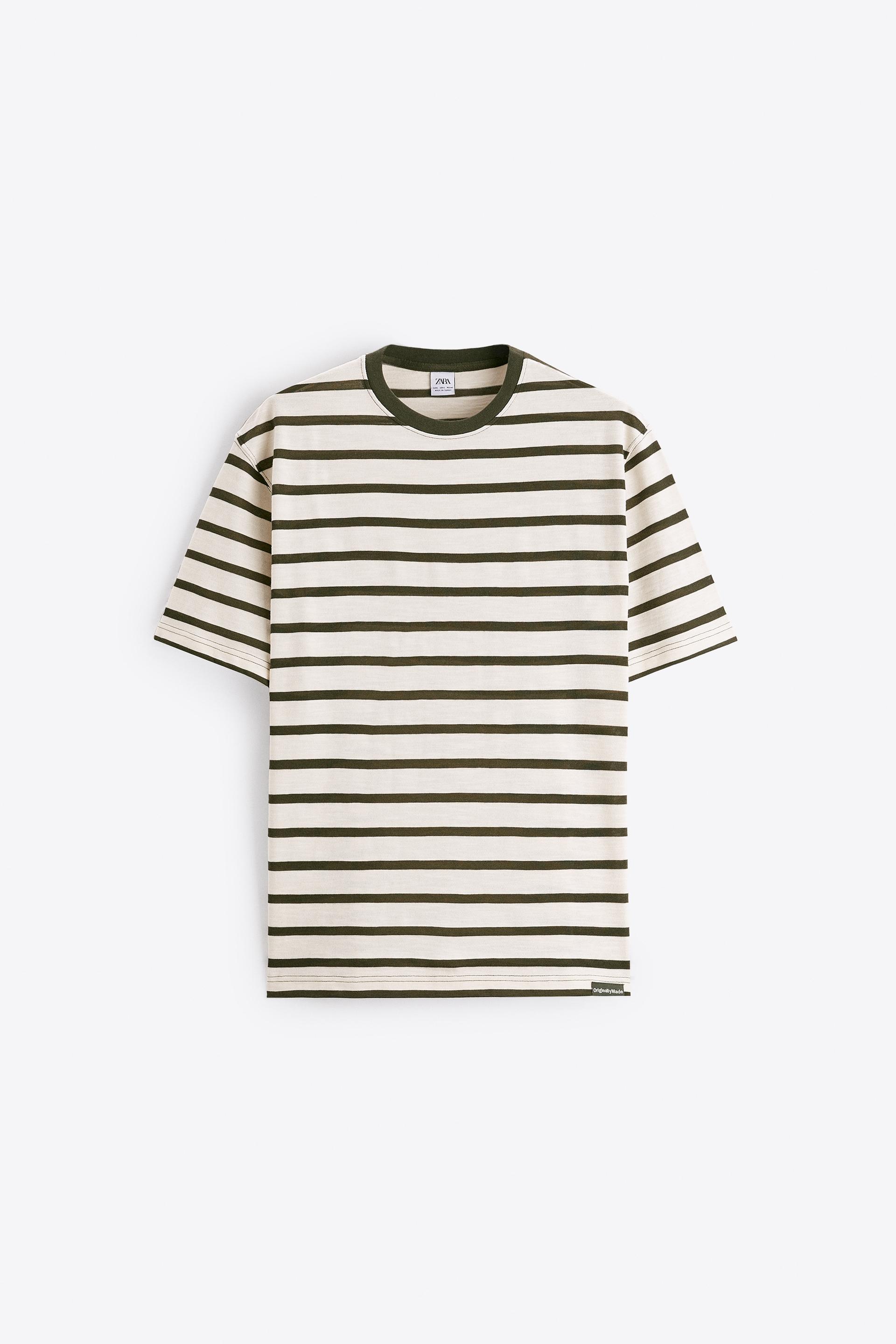 green and black striped t shirt
