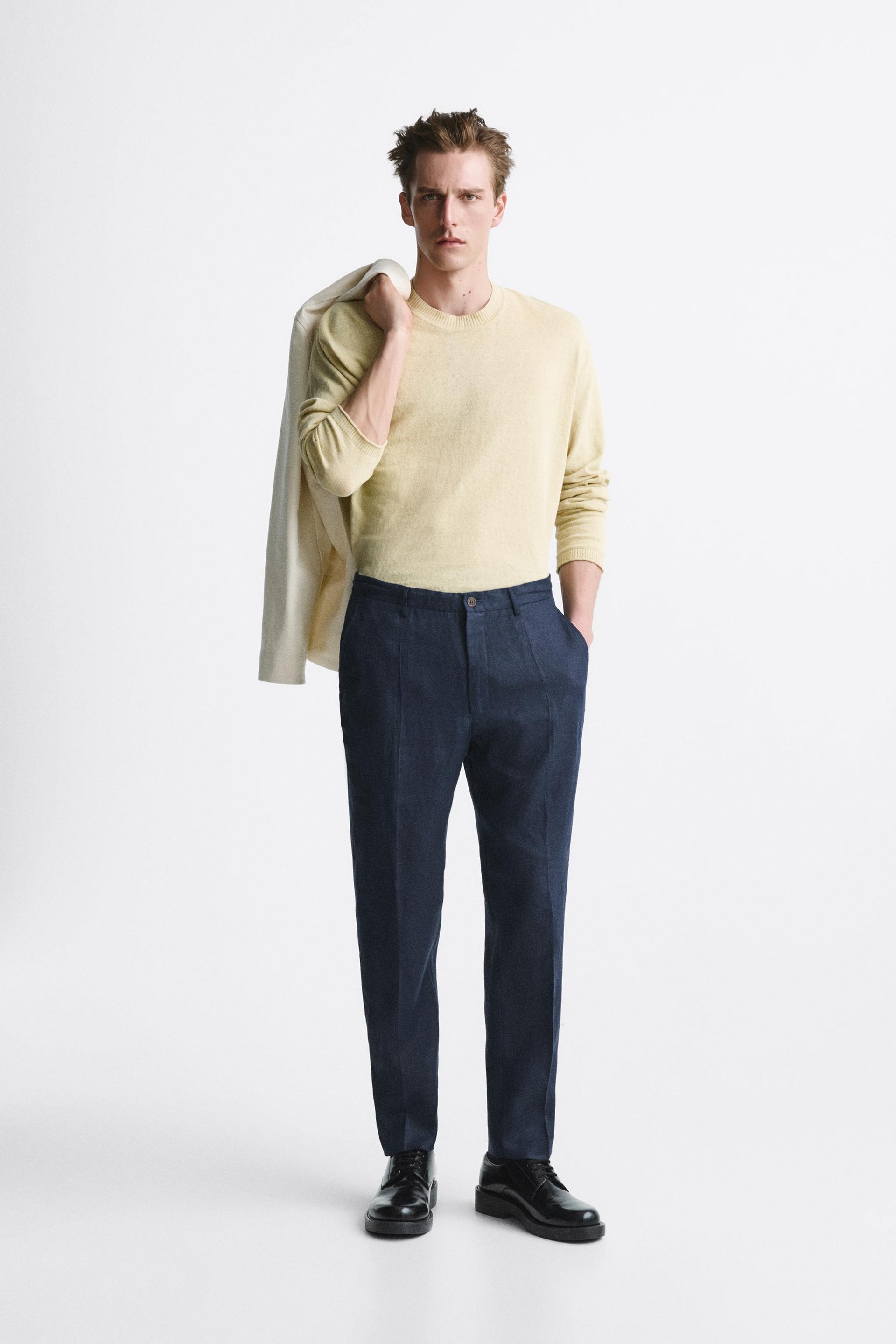 Mens linen pants zara Clearance