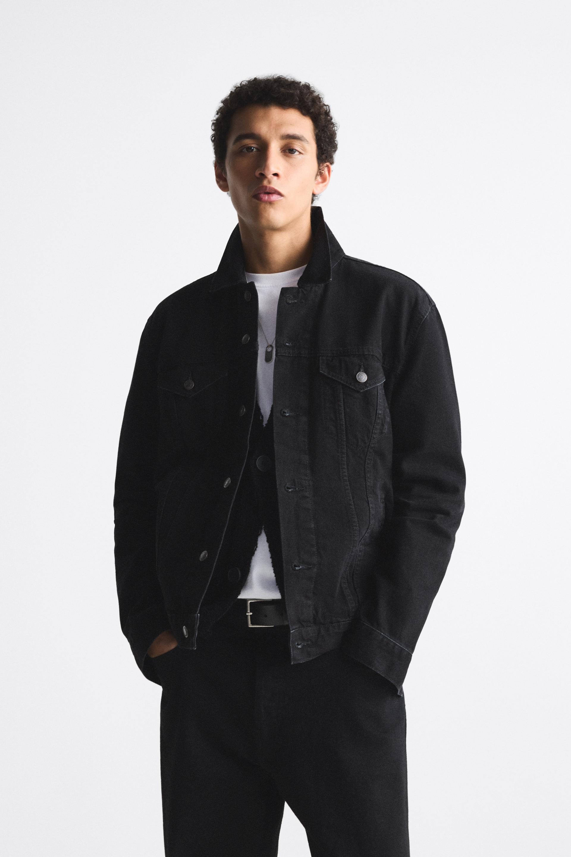 Zara black jacket for men Clearance