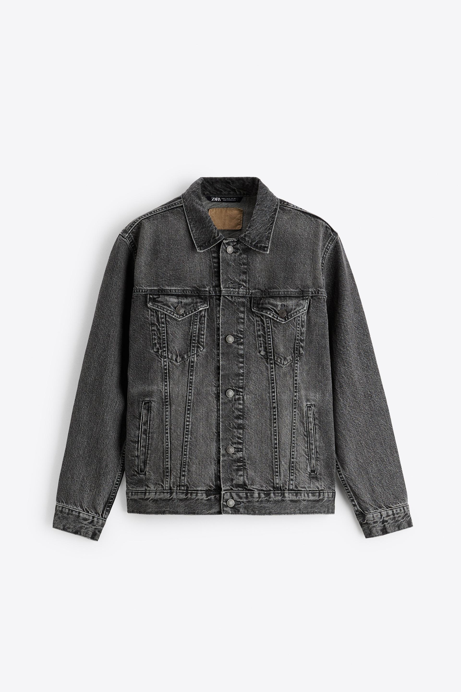 Grey denim jacket zara Clearance
