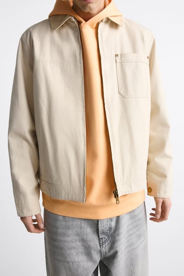 Image 0 of JACKET WITH CONTRAST COLLAR from Zara