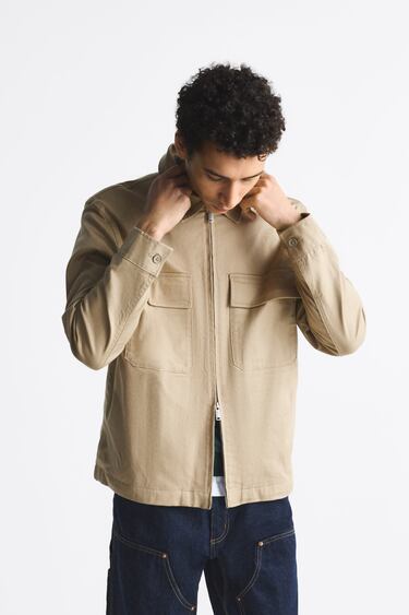 Image 0 of TEXTURED OVERSHIRT WITH POCKETS from Zara