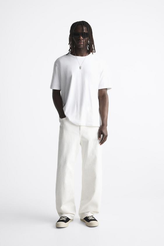 Zara white mens jeans Clearance