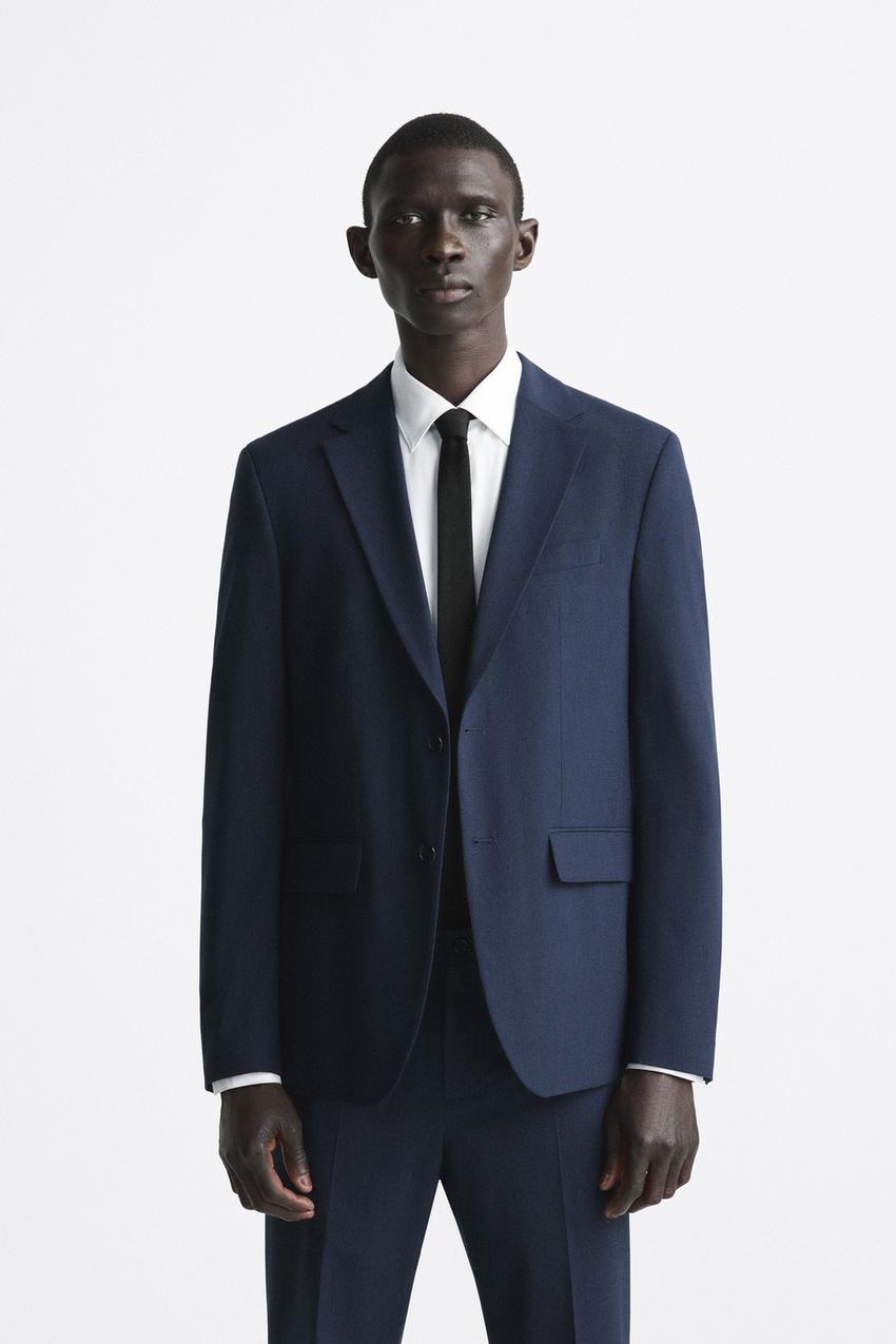 Zara blue check blazer Clearance