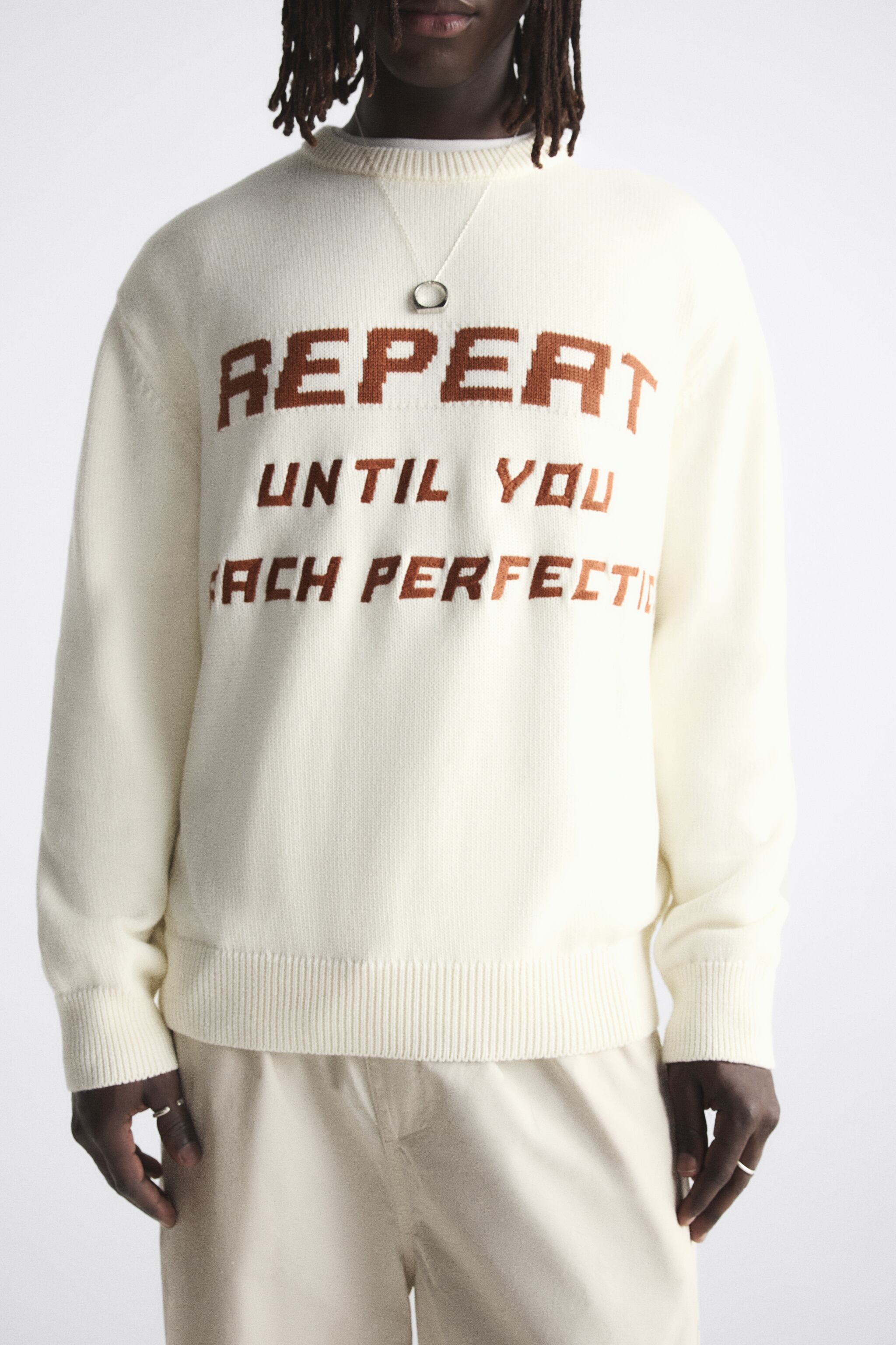 JACQUARD SWEATER WITH TEXT