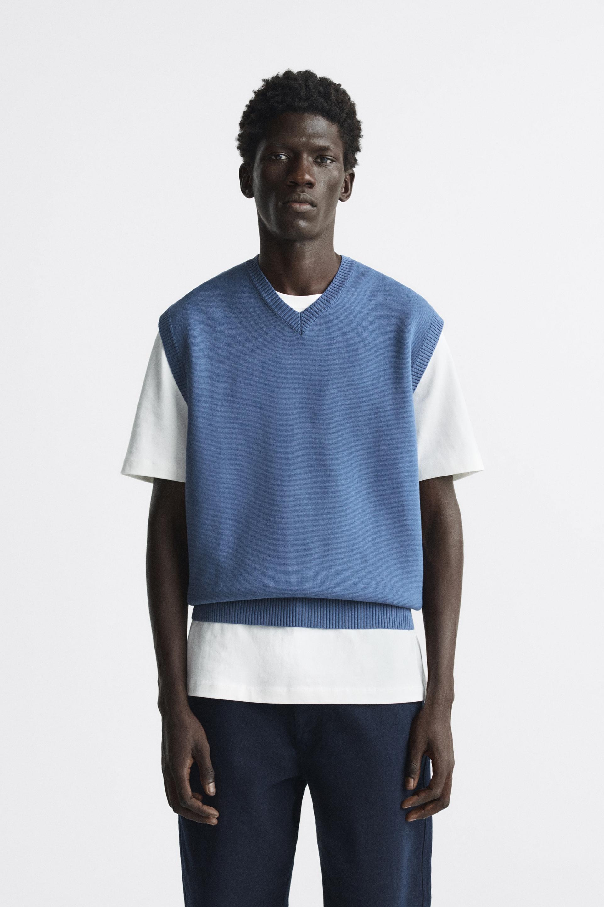 Blue zara vest Clearance