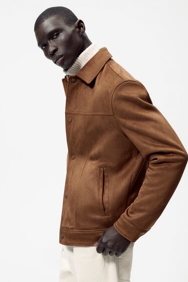 Image 0 of FAUX SUEDE JACKET from Zara