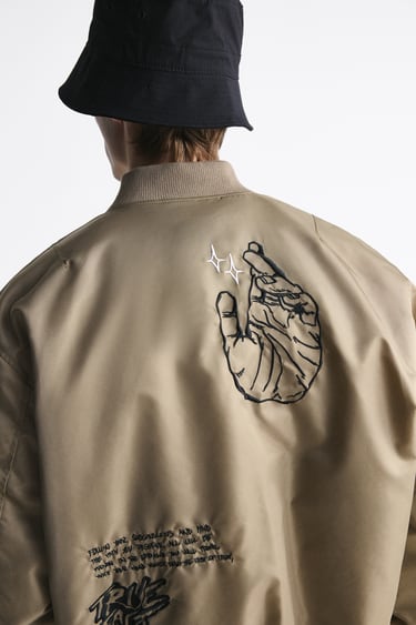 Image 0 of EMBROIDERED BOMBER JACKET from Zara