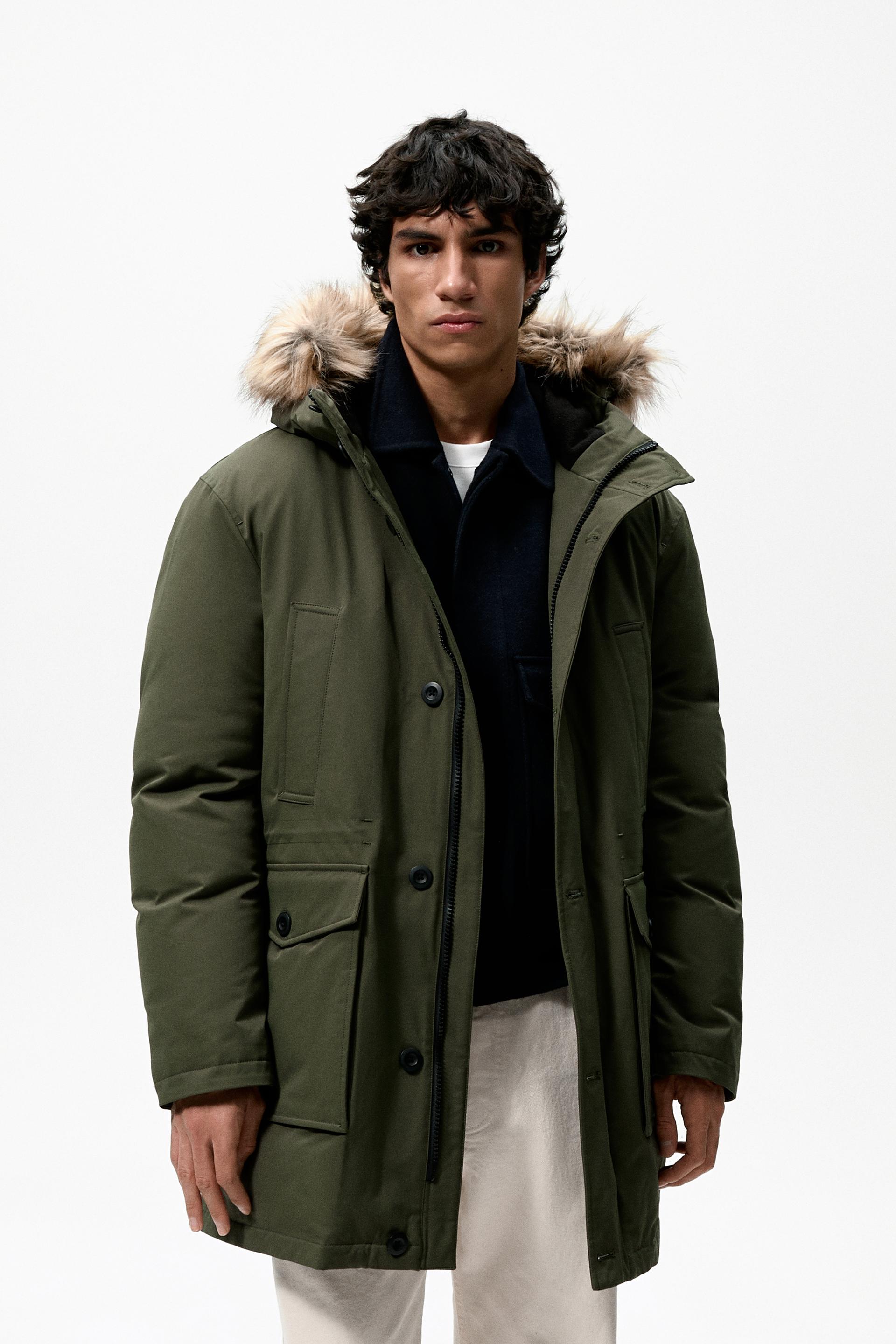 Zara parka jacket men Clearance