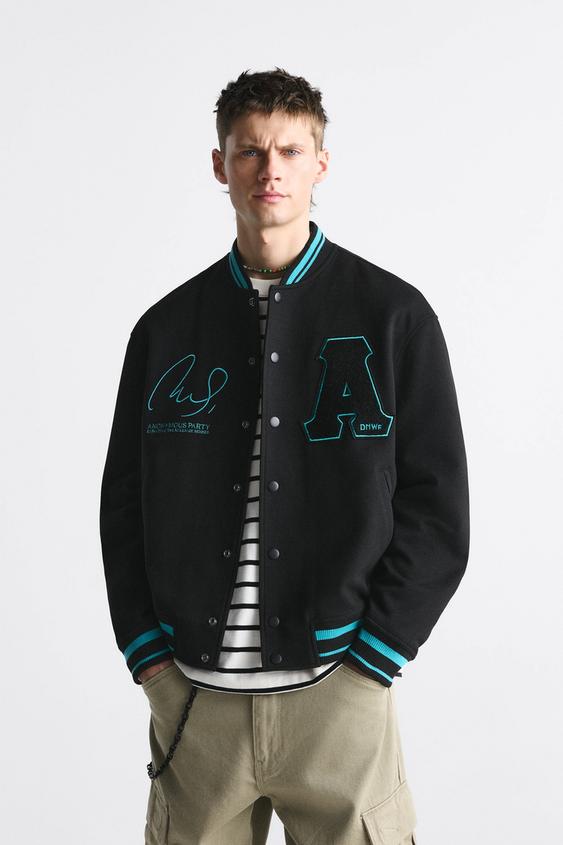 Varsity jacket men zara Clearance