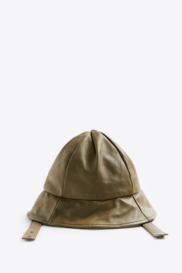 Image 0 of LEATHER BUCKET HAT LIMITED EDITION from Zara