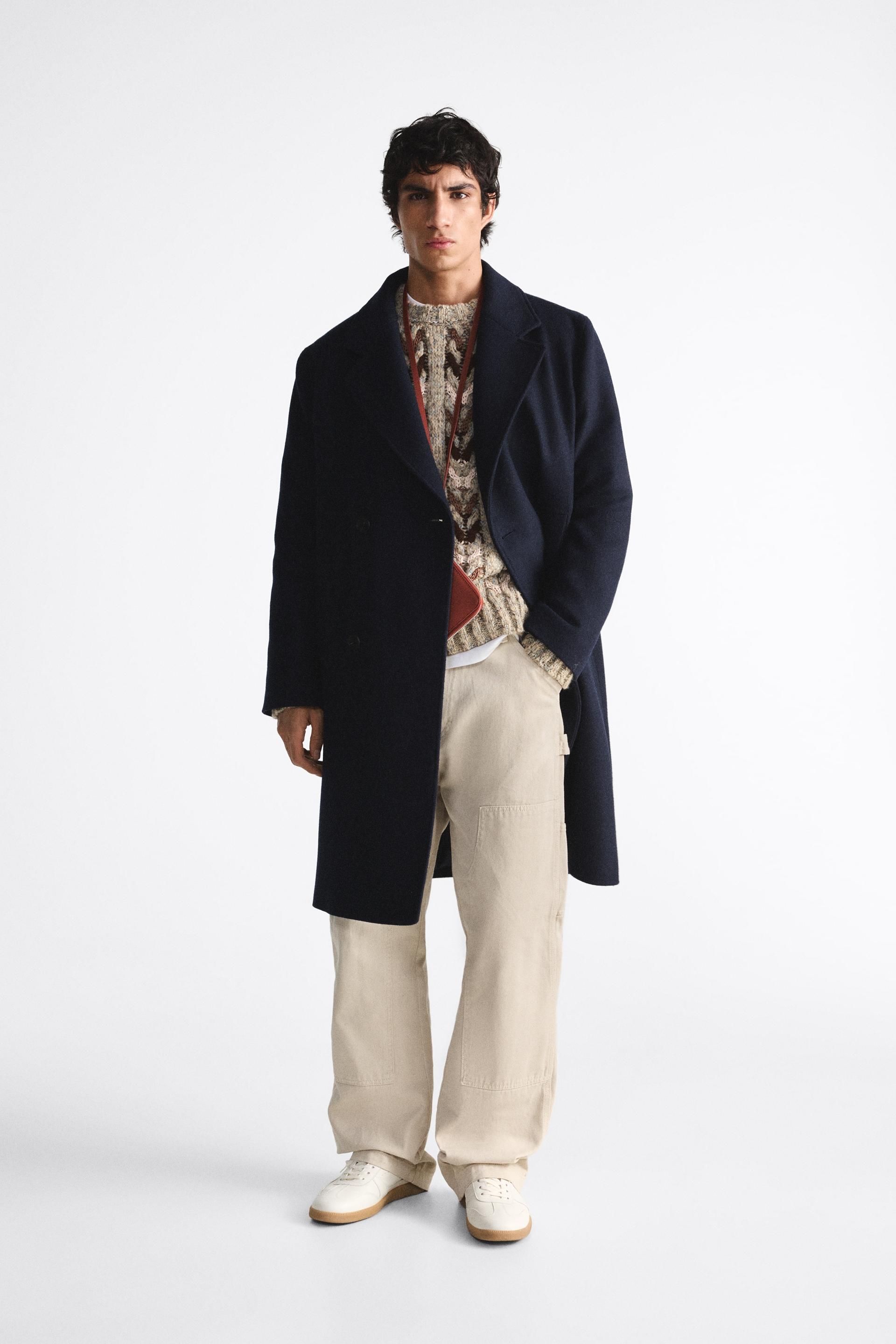 ZARA ダブルブレストウールブレンドコート 人気アイテム