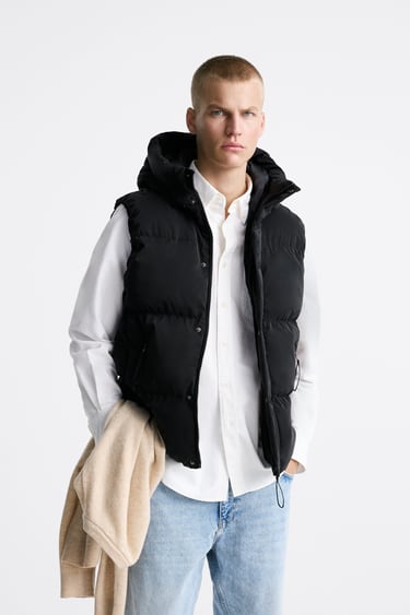 Image 0 of PADDED GILET WITH HOOD from Zara