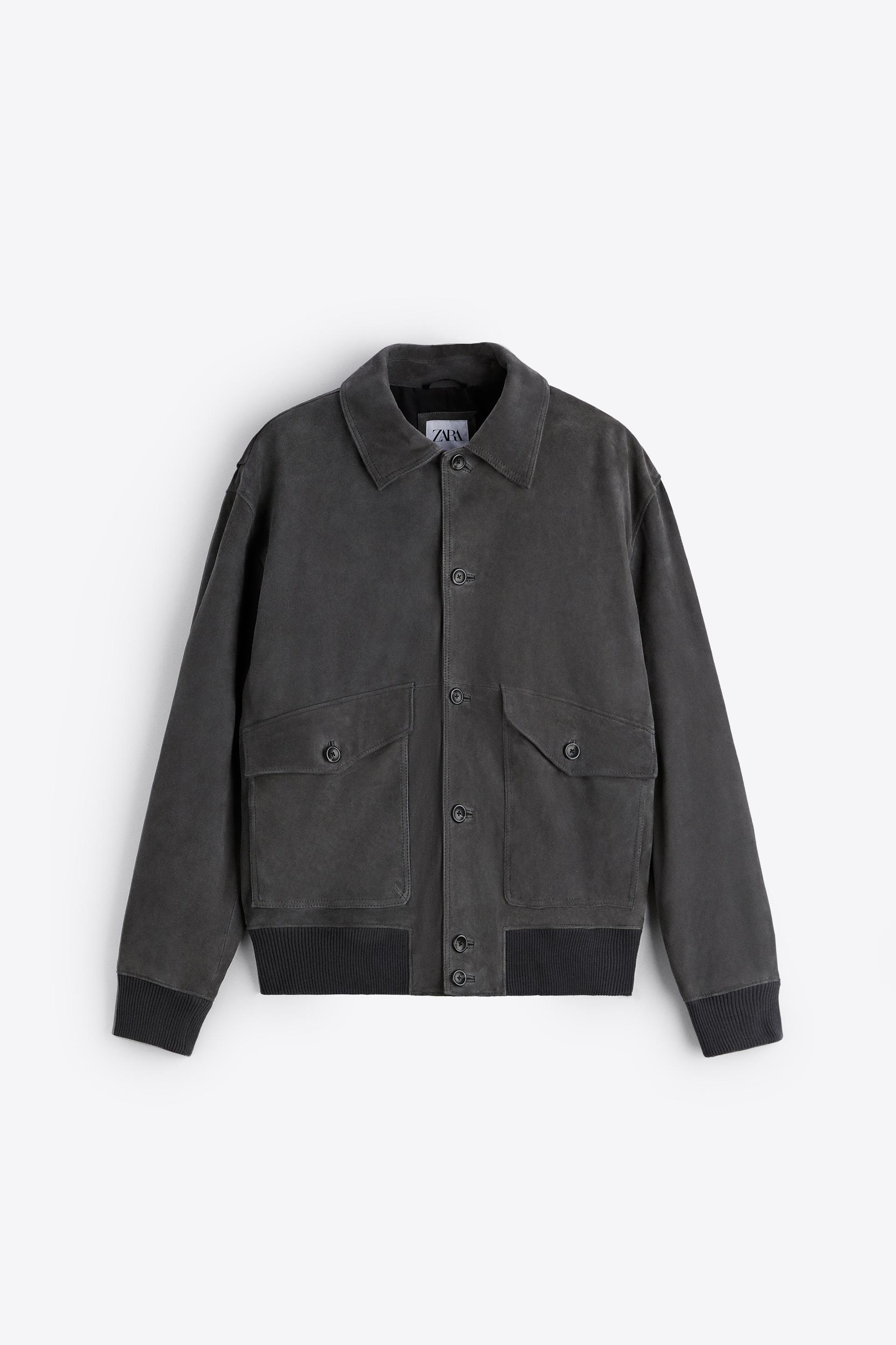 Grey suede jacket zara Clearance