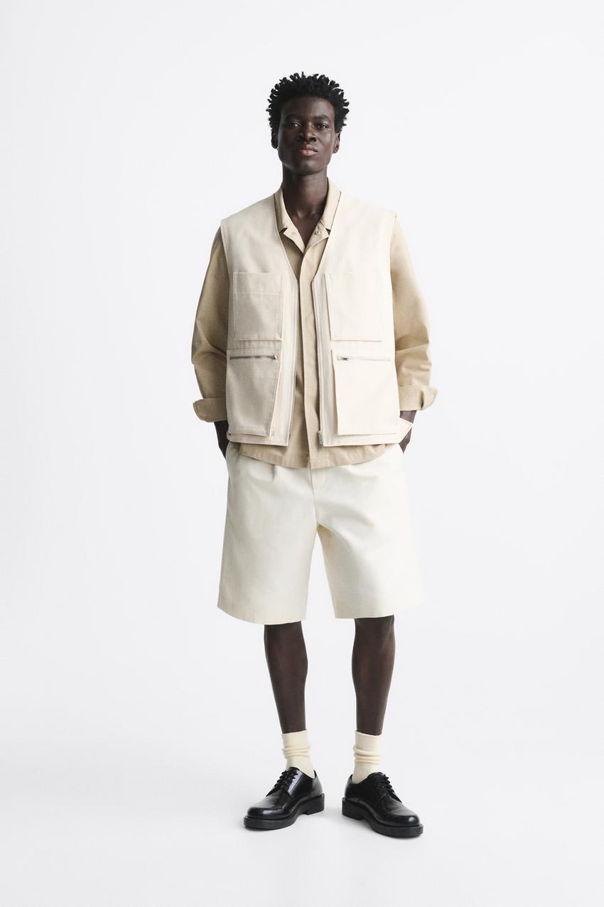 Zara pleated shorts men Outlet