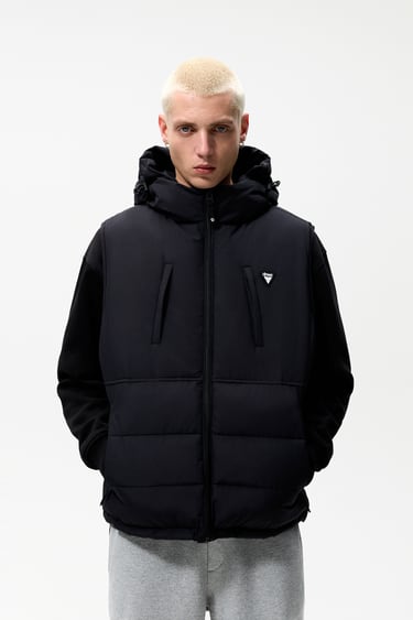 Image 0 of PUFFER GILET WITH HOOD from Zara