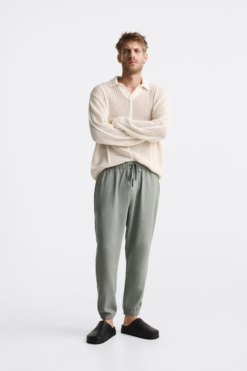 Mens linen pants zara Clearance