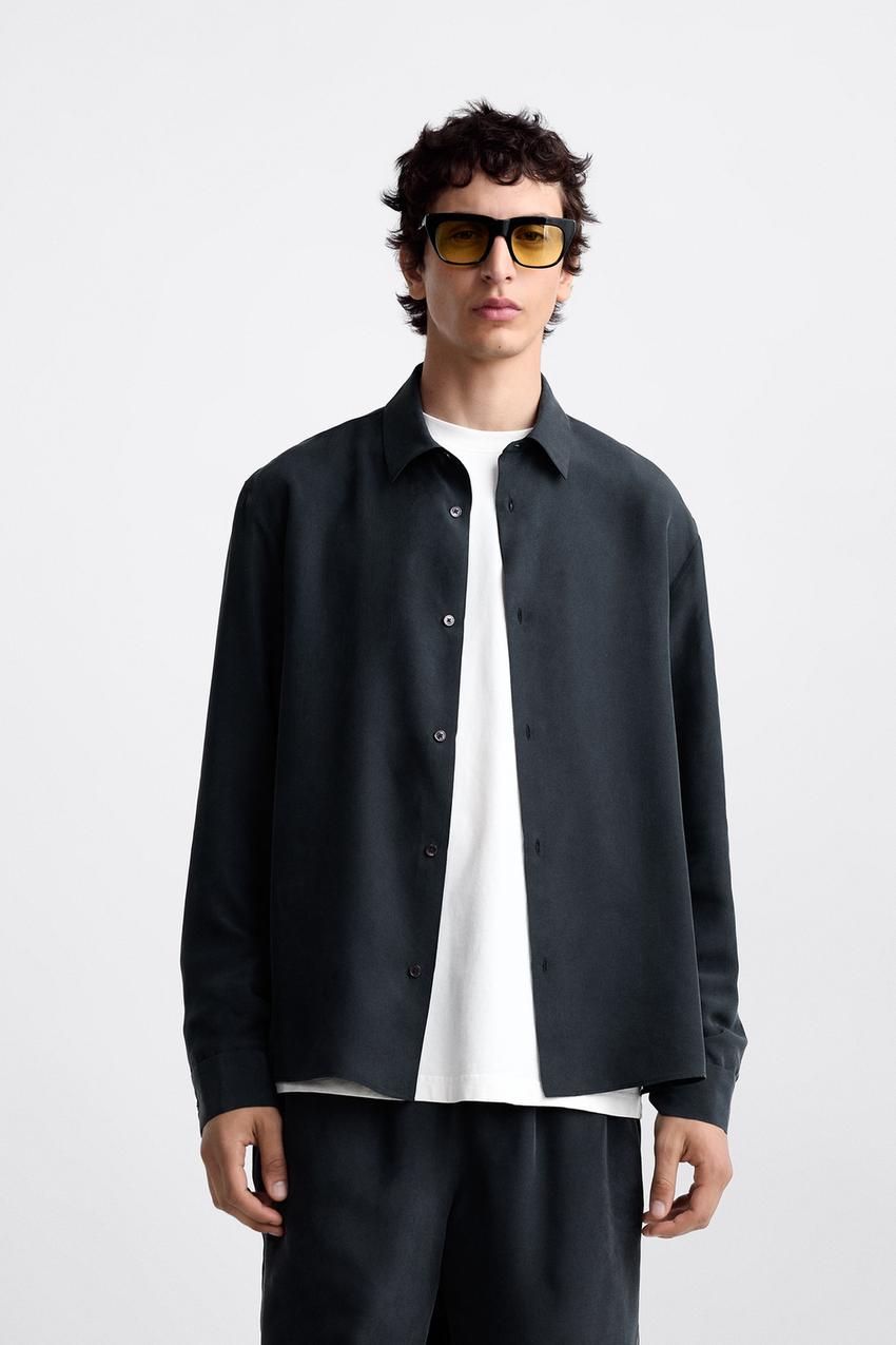 camicia seta uomo zara - Main Image