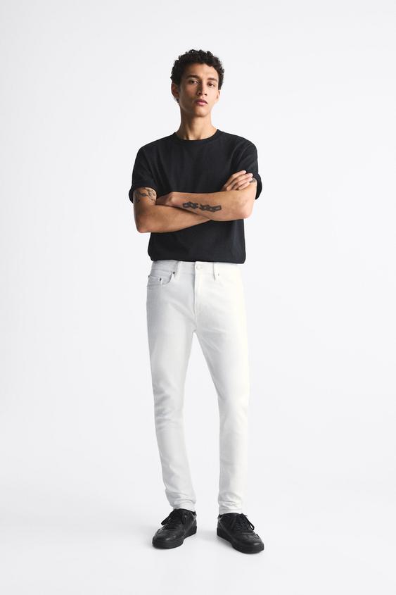 Zara white mens jeans Clearance