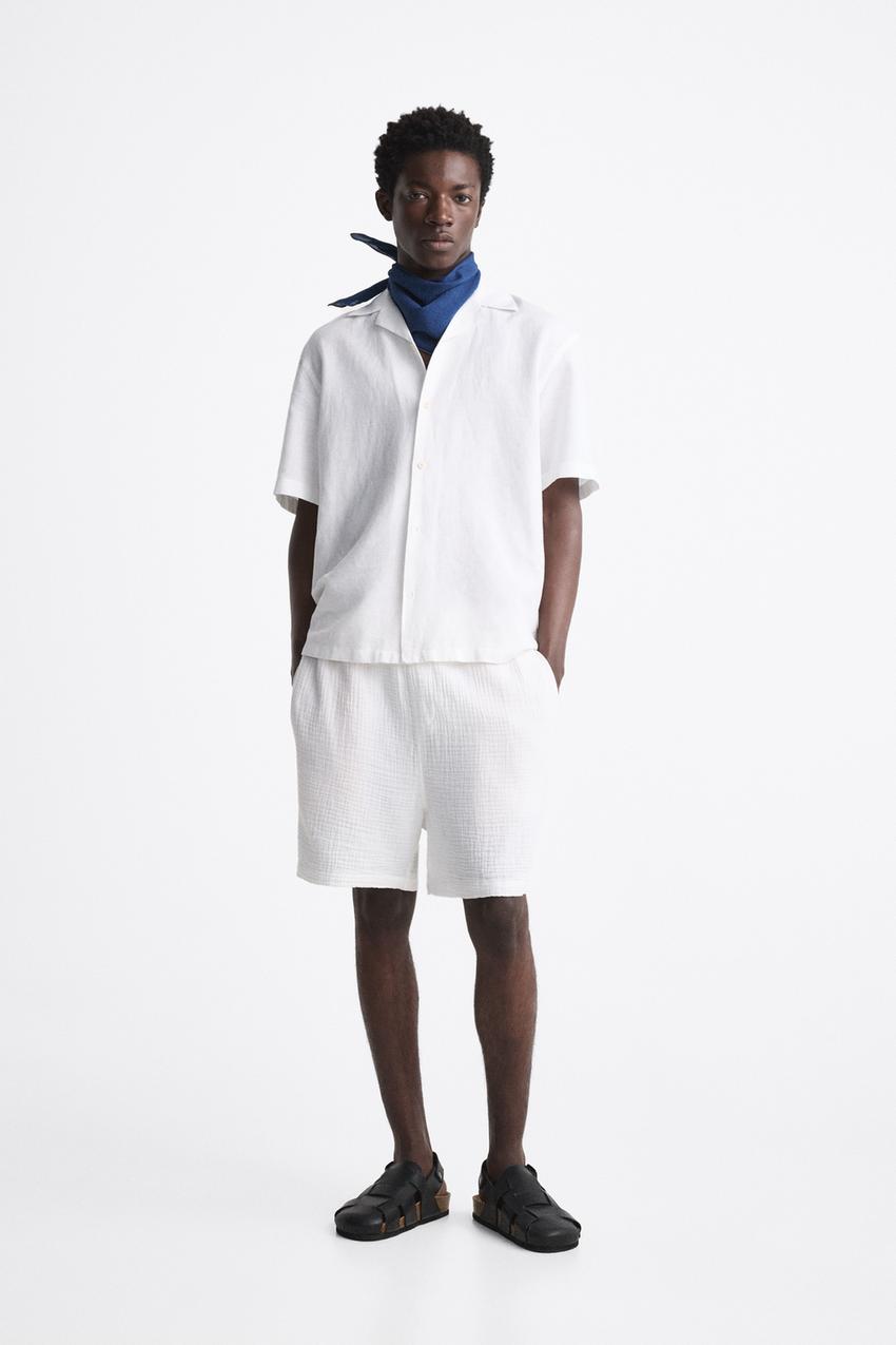 Zara mens white shorts Clearance