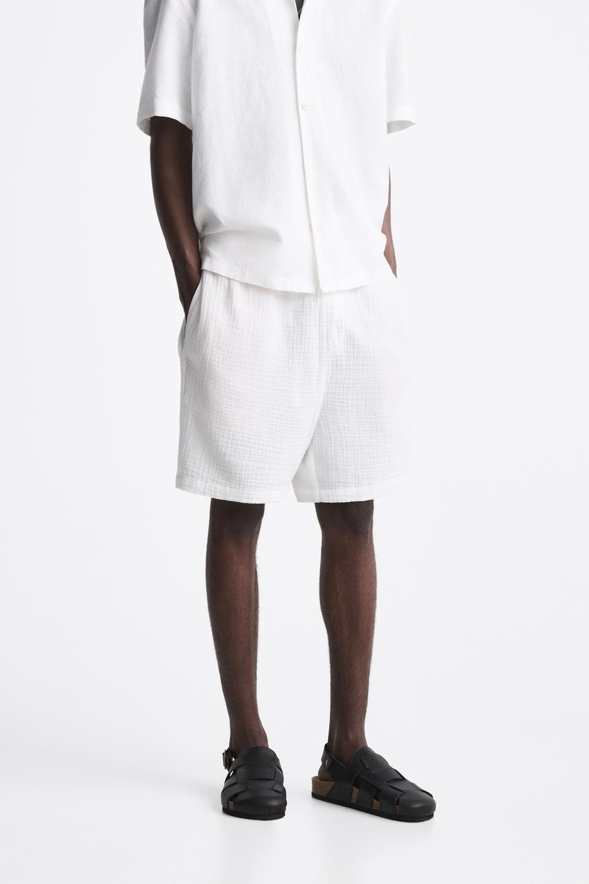 Zara white shorts mens Outlet