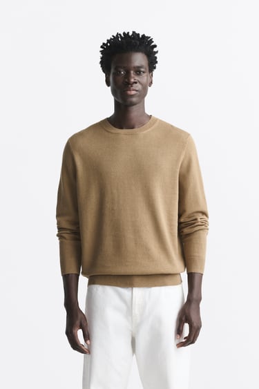 Image 0 of LINEN - COTTON SWEATER from Zara